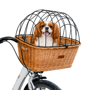Kosz na kierownicę wiklinowy dla psa kota naturalny rowerowy
