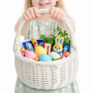 Koszyk wielkanocny biały wiklinowy Bolerko 15 cm świąteczny