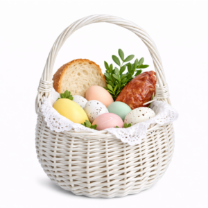 Kosz świąteczny wiklinowy biały Bolerko 20 cm świąteczny