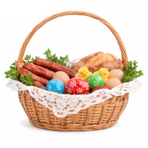 Kosz wielkanocny wiklinowy Rajtak taśma duży świąteczny