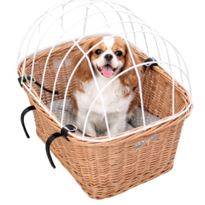 Kosz na rower do przewożenia psa kota NOWOŚĆ biała kratka + poduszka