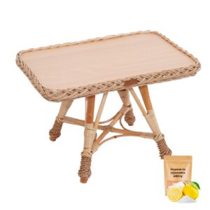 STOLIK PROSTOKĄTNY KAWOWY WIKLINOWY NATURALNY GRATIS środek do czyszczenia