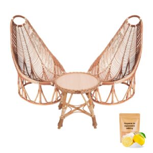 Zestaw mebli ogrodowych z wikliny dwa Fotele LOT okrągły stolik kawowy GRATIS