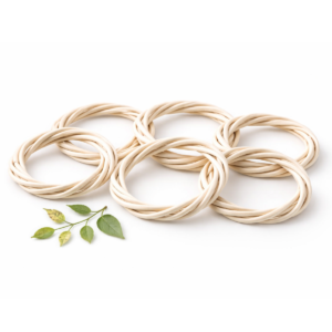 Pierścienie na serwetki z wikliny RINGI wybielone 6 szt - dekoracja stołu